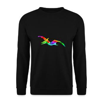 Ptéranodon arc-en-ciel coloré Dino - Sweat-shirt Unisexe - noir - Devant - Alina (178cm) & Michal (187cm)