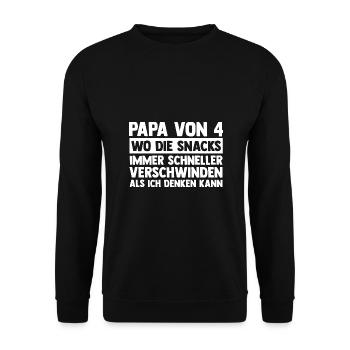 Dad of 4 children - Unisex Sweatshirt - black - Front - Alina (178cm) & Michal (187cm)