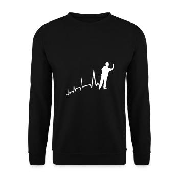 Darts Player Heartbeat Darts - Unisex Sweatshirt - black - Front - Alina (178cm) & Michal (187cm)