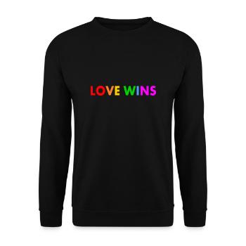 Love wins - Unisex Sweatshirt - black - Front - Alina (178cm) & Michal (187cm)