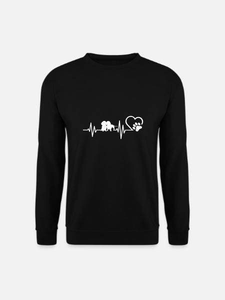 Two dachshund heartbeat - Unisex Sweatshirt - black