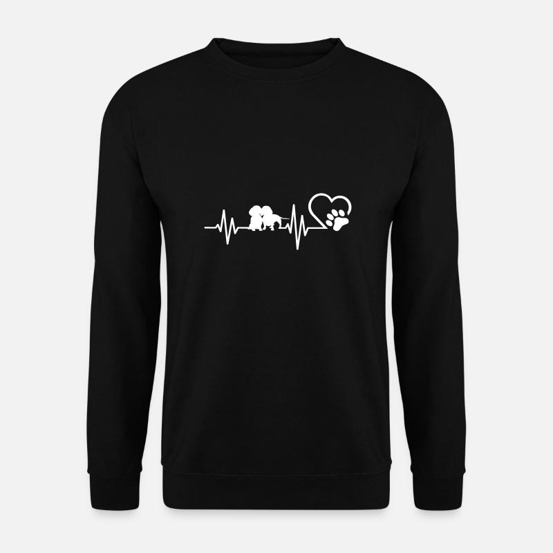 Zwei Dackel Herzschlag - Unisex Pullover - Schwarz