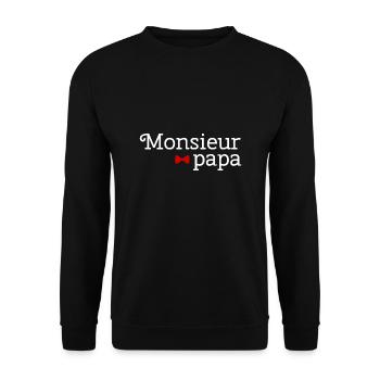 tee shirt fete des peres monsieur papa cadeau - Sweat-shirt Unisexe - noir - Devant - Alina (178cm) & Michal (187cm)