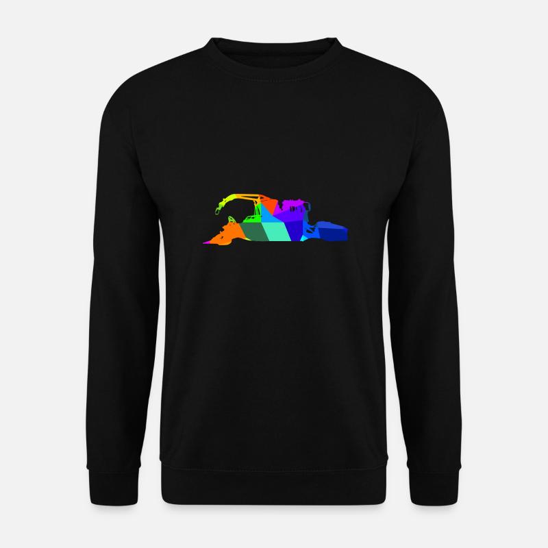 Bunte Regenbogen Pistenraupe Schneefahrzeuge - Unisex Pullover - Schwarz