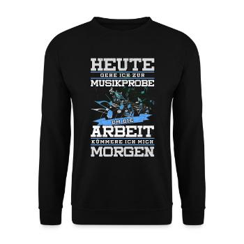 Blaskapelle Blasmusik Noten Shirt Geschenk - Unisex Pullover - Schwarz - Vorne - Alina (178cm) & Michal (187cm)
