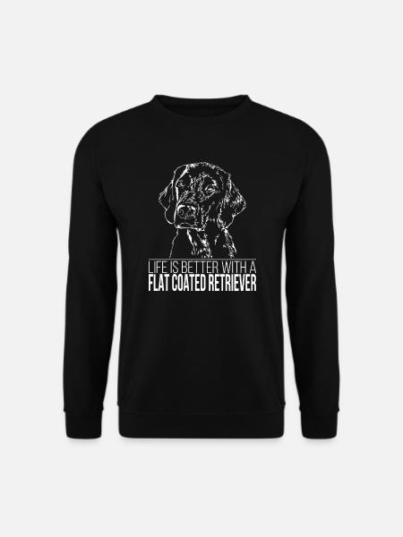 FLAT COATED RETRIEVER Life better saying Wilsigns - Unisex Sweatshirt - black