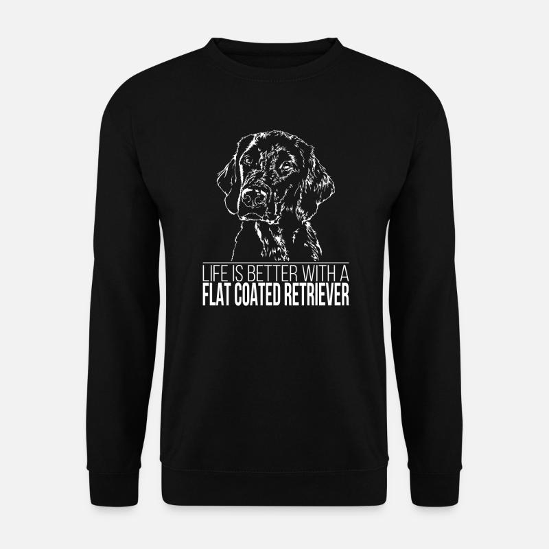 FLAT COATED RETRIEVER Life better Verder - Sweat-shirt Unisexe - noir
