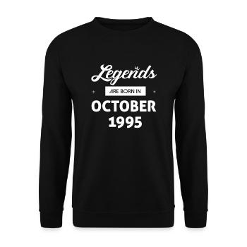 LEGENDS ARE BORN IN OCTOBER 1995 - Unisex Sweatshirt - black - Front - Alina (178cm) & Michal (187cm)