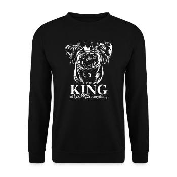 CHINESE CRESTED DOG King Hunde Spruch Wilsigns - Unisex Pullover - Schwarz - Vorne - Alina (178cm) & Michal (187cm)