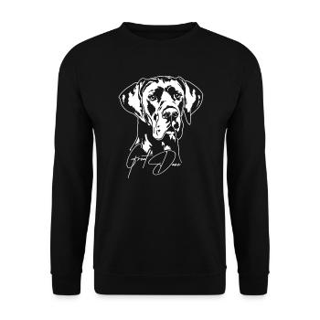 Grand Danois Portrait Chien Portrait Chiens Wilsigns - Sweat-shirt Unisexe - noir - Devant - Alina (178cm) & Michal (187cm)