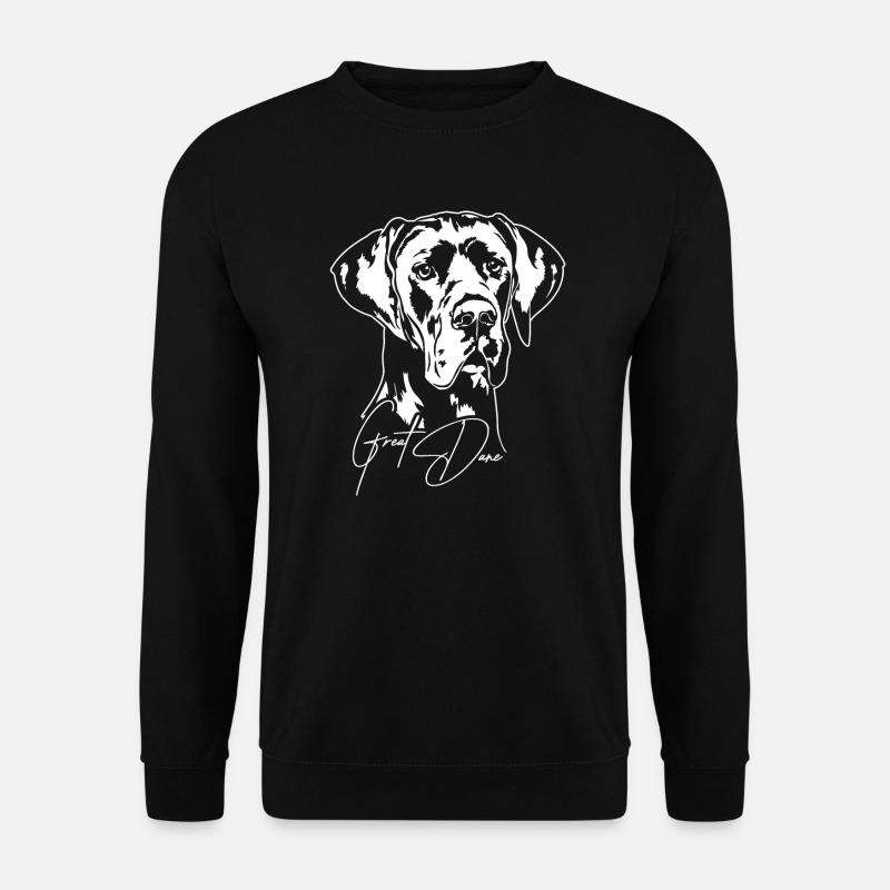 Great Dane Portrait Hundeportrait Hunde Wilsigns - Unisex Pullover - Schwarz