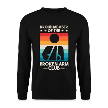Fier membre du Broken Arm Club - Sweat-shirt Unisexe - noir - Devant - Alina (178cm) & Michal (187cm)