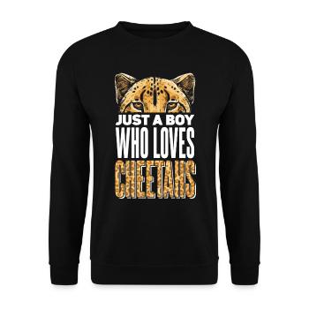 Leopard Gepard Afrikanische Tierwelt - Unisex Pullover - Schwarz - Vorne - Alina (178cm) & Michal (187cm)