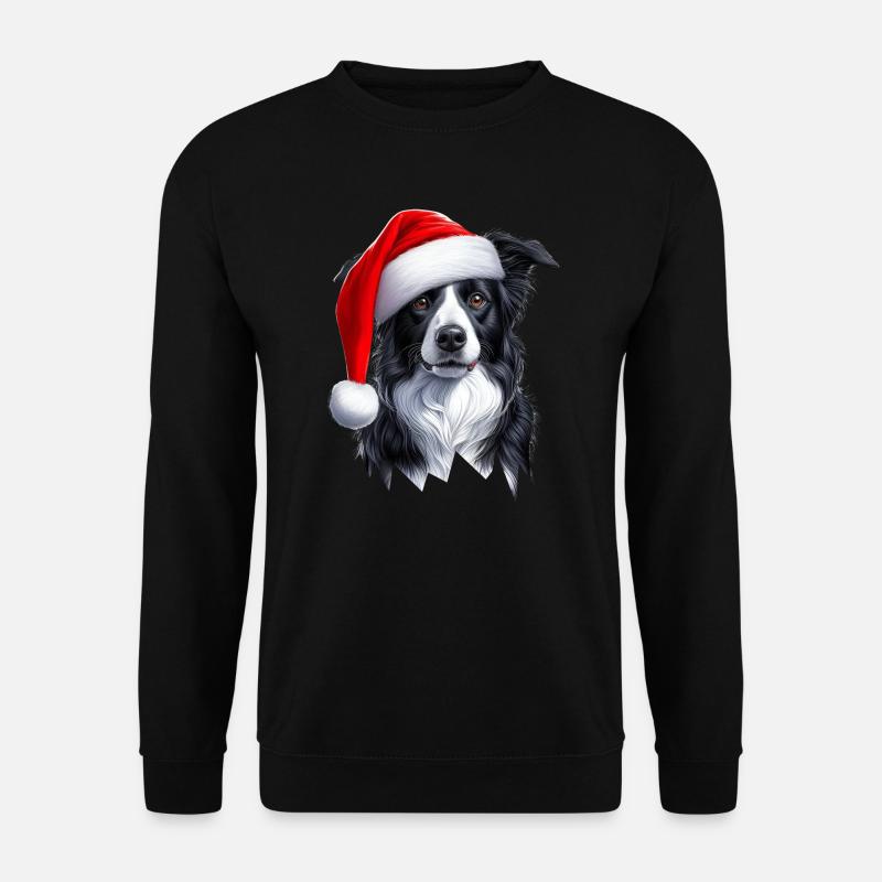 Border Collie Weihnachtsmann - Unisex Pullover - Schwarz
