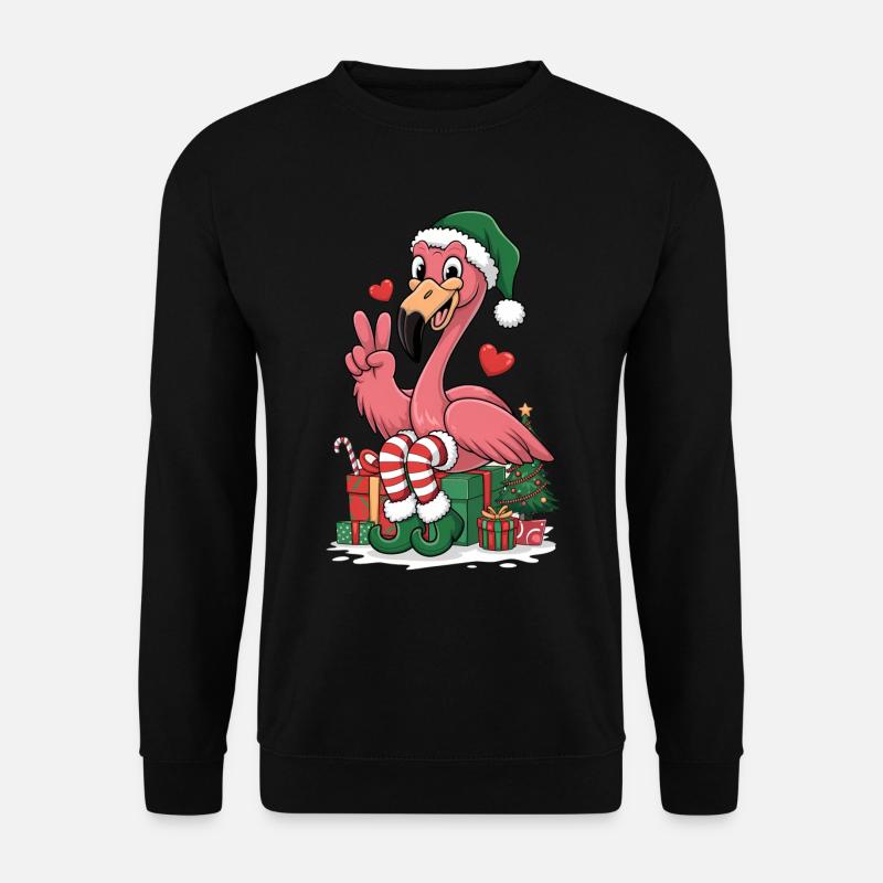 Flamingo Elfe Weihnachten - Unisex Pullover - Schwarz