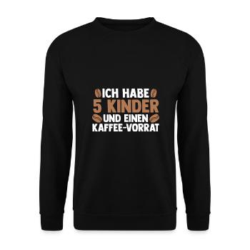 Mom of 5 kids coffee - Unisex Sweatshirt - black - Front - Alina (178cm) & Michal (187cm)