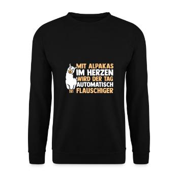 Alpaga - Sweat-shirt Unisexe - noir - Devant - Alina (178cm) & Michal (187cm)