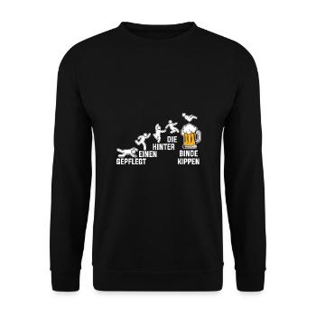 Gepflegt Einen Hinter Die Binde Kippen - Unisex Pullover - Schwarz - Vorne - Alina (178cm) & Michal (187cm)