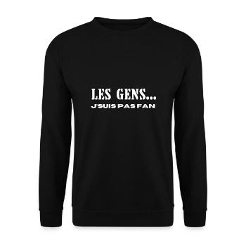 les gens...j'suis pas fan - Sweat-shirt Unisexe - noir - Devant - Alina (178cm) & Michal (187cm)