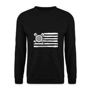 Joueur de fléchettes Fléchettes - Sweat-shirt Unisexe - noir - Devant - Alina (178cm) & Michal (187cm)