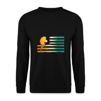Hobby Horse Hobby Horsing - Unisex Sweatshirt - black - Front - Alina (178cm) & Michal (187cm)