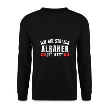 Albanians Albanian Albania - Unisex Sweatshirt - black - Front - Alina (178cm) & Michal (187cm)