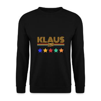 Klaus - Unisex Pullover - Schwarz - Vorne - Alina (178cm) & Michal (187cm)