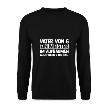 Père de 6 enfants - Sweat-shirt Unisexe - noir - Devant - Alina (178cm) & Michal (187cm)