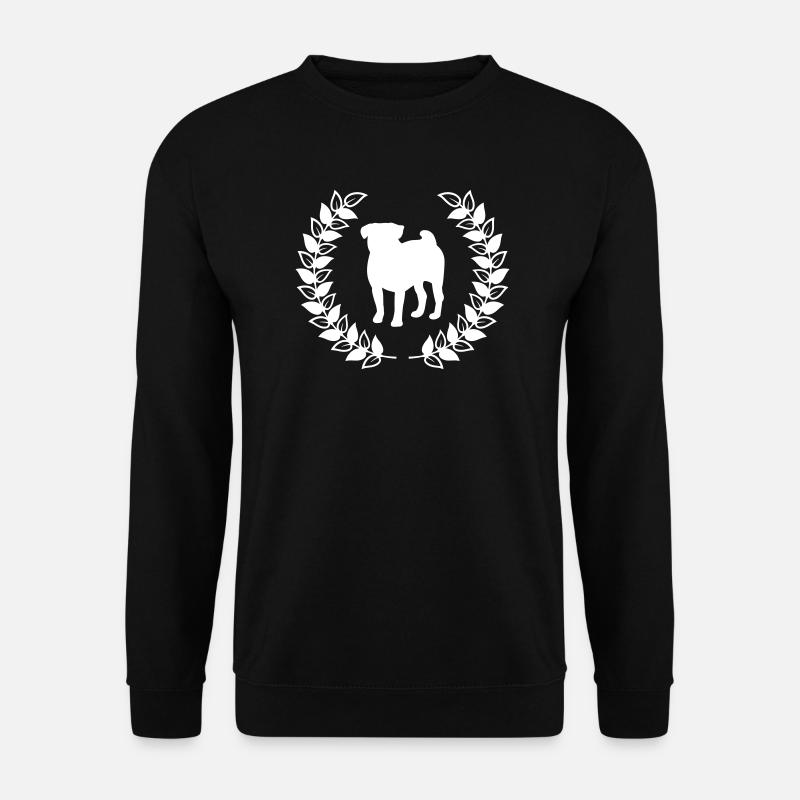Mops Lorbeerkranz - Unisex Pullover - Schwarz