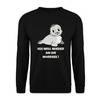 ICH WILL WIEDER AN DIE NORDSEE - Unisex Pullover - Schwarz - Vorne - Alina (178cm) & Michal (187cm)