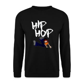 Hip Hop im dunklem Design - Unisex Pullover - Schwarz - Vorne - Alina (178cm) & Michal (187cm)