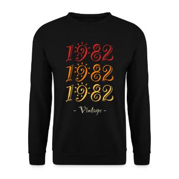 1982 vintage - Unisex Sweatshirt - black - Front - Alina (178cm) & Michal (187cm)