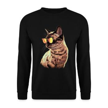 Sonnenbrille für Siamkatzen Geschenk - Unisex Pullover - Schwarz - Vorne - Alina (178cm) & Michal (187cm)