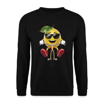Zitrone Radfahren auf dem Fahrrad Geschenk - Unisex Pullover - Schwarz - Vorne - Alina (178cm) & Michal (187cm)