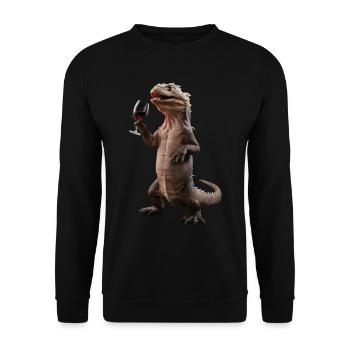 Komodo Wein - Unisex Pullover - Schwarz - Vorne - Alina (178cm) & Michal (187cm)