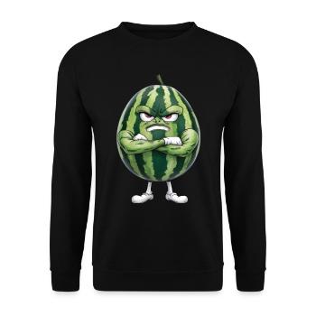 Wassermelone - Unisex Pullover - Schwarz - Vorne - Alina (178cm) & Michal (187cm)