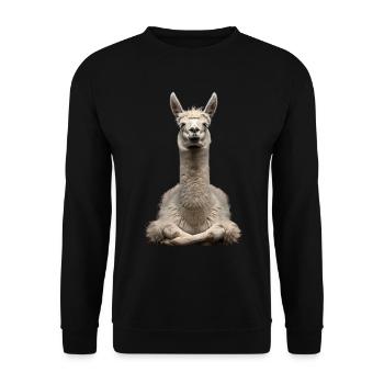 Lama - Unisex Sweatshirt - black - Front - Alina (178cm) & Michal (187cm)