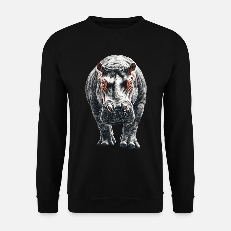Nilpferd - Unisex Pullover - Schwarz