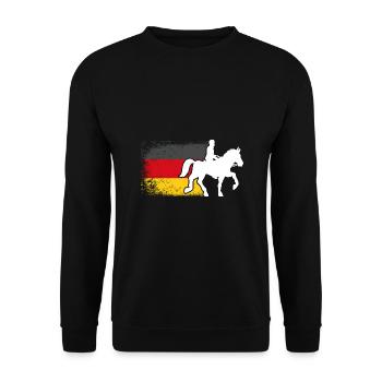 Monter à cheval avec le drapeau de l’Allemagne - Sweat-shirt Unisexe - noir - Devant - Alina (178cm) & Michal (187cm)