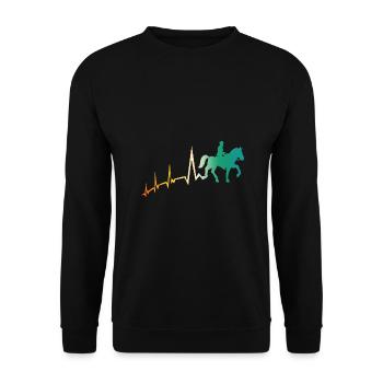 Monter à cheval Heartbeat - Sweat-shirt Unisexe - noir - Devant - Alina (178cm) & Michal (187cm)