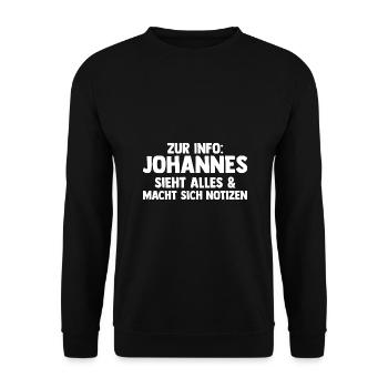 Johannes - Sweat-shirt Unisexe - noir - Devant - Alina (178cm) & Michal (187cm)