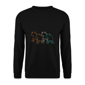 Büffel Rind Ochsen - Unisex Pullover - Schwarz - Vorne - Alina (178cm) & Michal (187cm)