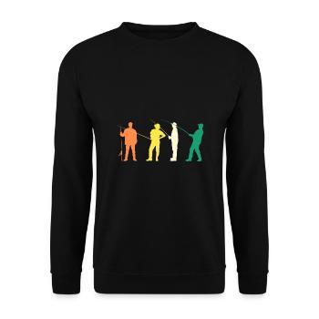 Angler Evolution Fishing - Unisex Sweatshirt - black - Front - Alina (178cm) & Michal (187cm)