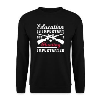 Hunting Is Importanter - Unisex Pullover - Schwarz - Vorne - Alina (178cm) & Michal (187cm)