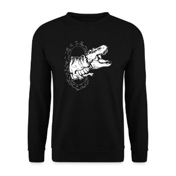 Dino DINOSAUR CADEAU T-REX JURASSIC DINOSAUR - Sweat-shirt Unisexe - noir - Devant - Alina (178cm) & Michal (187cm)