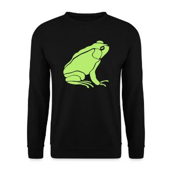 hopping frog animal - Unisex Sweatshirt - black - Front - Alina (178cm) & Michal (187cm)