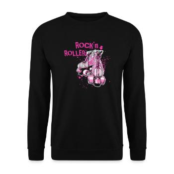 Roller skates roller shirt gift rock childhood - Unisex Sweatshirt - black - Front - Alina (178cm) & Michal (187cm)