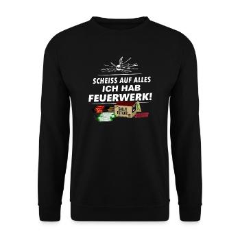 Pyro .. sur tout ce que j'ai feu d'artifice du Nouvel An - Sweat-shirt Unisexe - noir - Devant - Alina (178cm) & Michal (187cm)