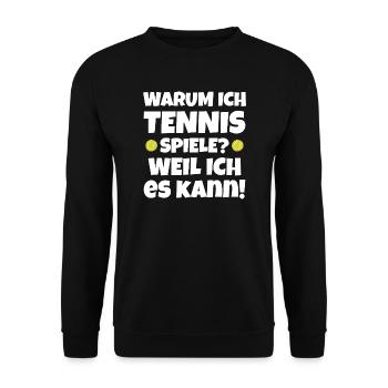 tennis en disant joueur de spieleri servir - Sweat-shirt Unisexe - noir - Devant - Alina (178cm) & Michal (187cm)