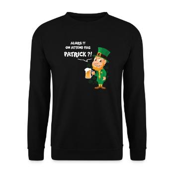 Saint Patrick Day - Sweat-shirt Unisexe - noir - Devant - Alina (178cm) & Michal (187cm)